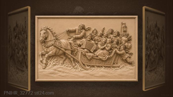 Carollers race while the accordion bellows 3d STL model