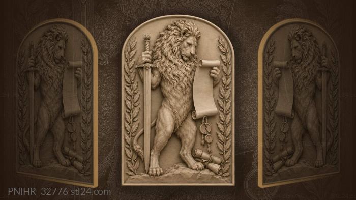 Guardian lion studies scroll before striking 3d STL model