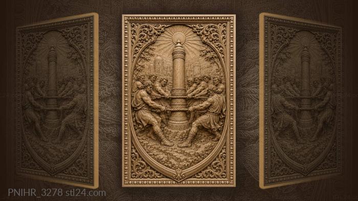 Strength contest ancient city sunrise 3d STL model