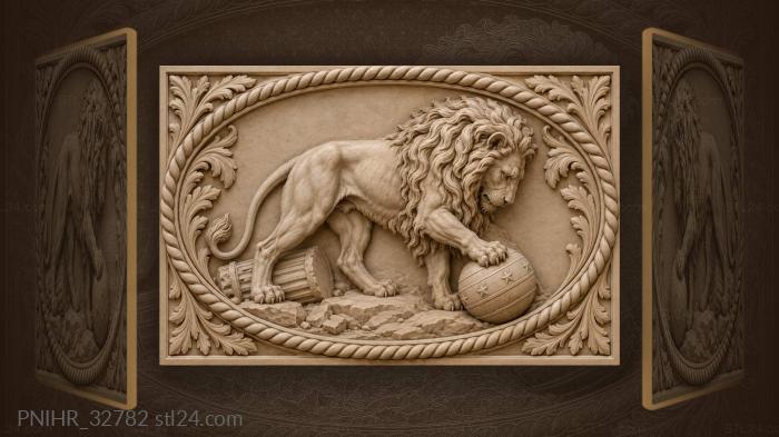 Paw pressing down a banded sphere 3d STL model