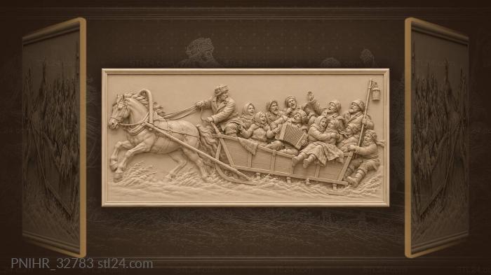 Accordionist plays as singers round the bend 3d STL model