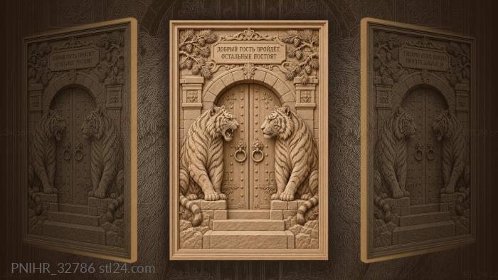 Growling guardian challenges visitors beneath the pines 3d STL model