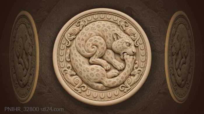 Scythian leopard endless animal ornament 3d STL model