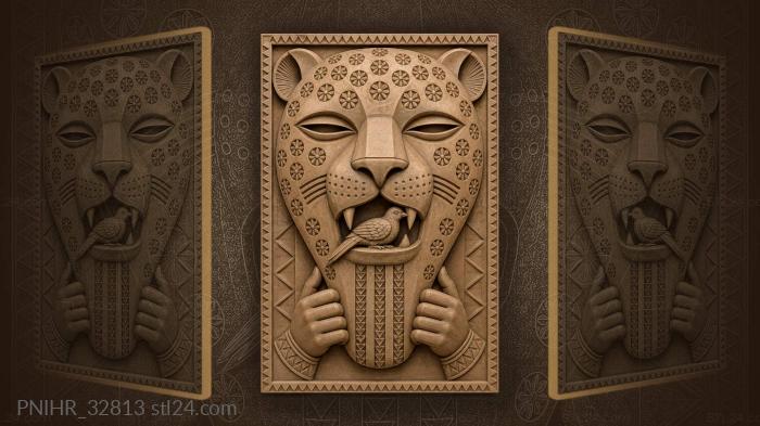 Leopard frees a bird from its jaws 3d STL model