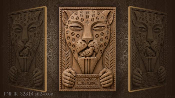 Supporting hands grip the bird bearing leopard 3d STL model