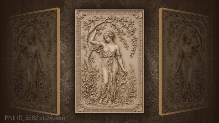 Blossoming branch graceful meander design 3d STL model