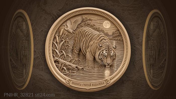 Moon counts the drinking tigers stripes 3d STL model