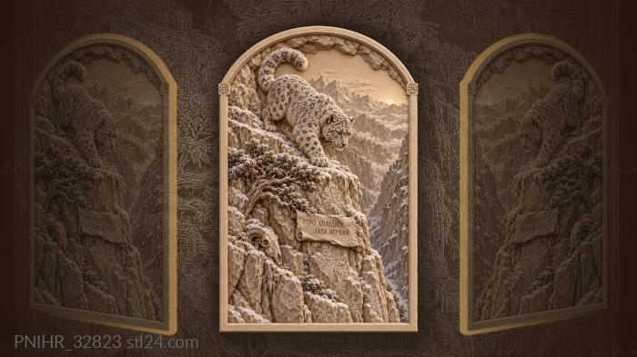 Snow leopard morning gorge adventure 3d STL model