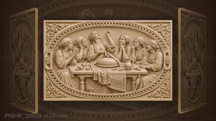 Ring fortune singing among six women 3d STL model