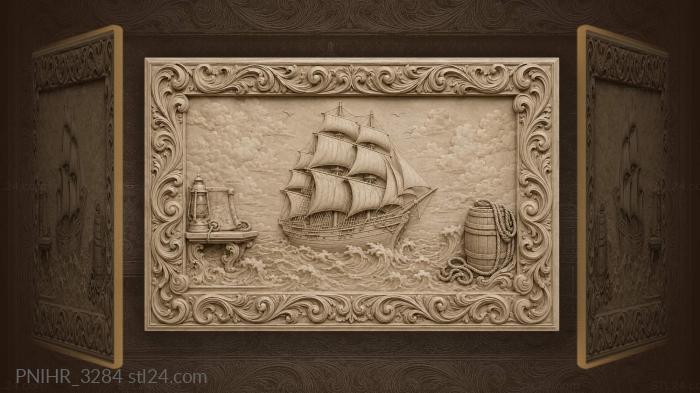Shelf barrel wave scroll border 3d STL model