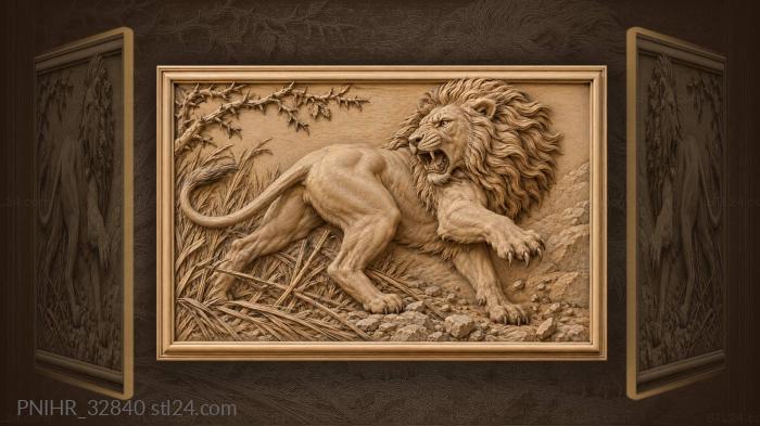 Reeds buckle as the lion wheels around 3d STL model