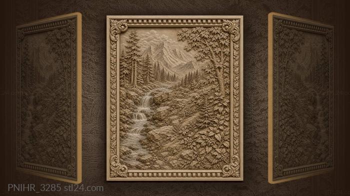 Forest stream mountain landscape detail 3d STL model