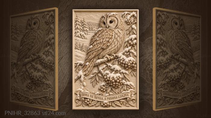 Snow sliding off the rowan twig 3d STL model