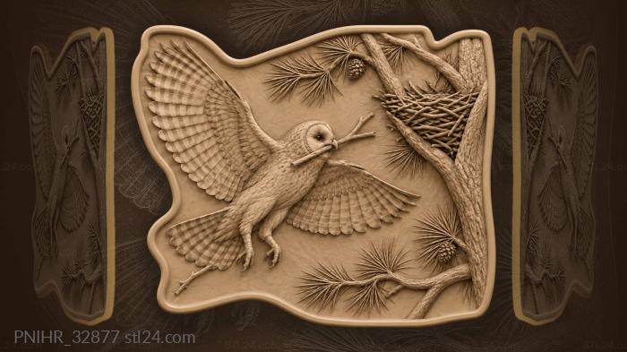 Owl ascends with building materials 3d STL model