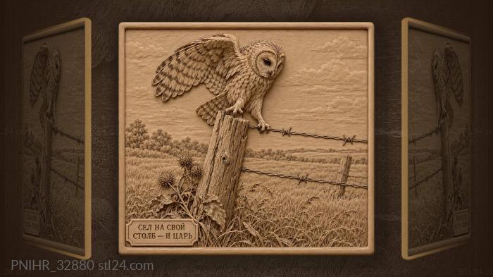 Wire catches the landing owl 3d STL model