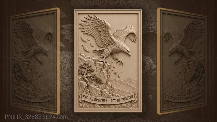 Daring eagle leaps from cracked ledge 3d STL model