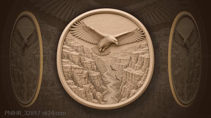 Two birds circling lower in the cleft 3d STL model