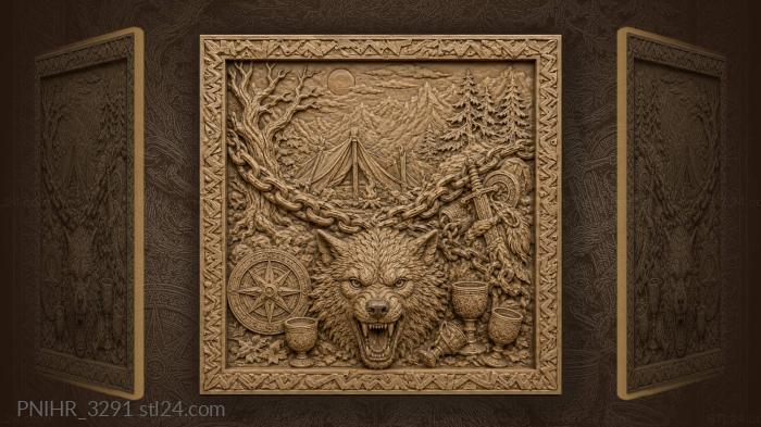 Chain above tent and goblets 3d STL model