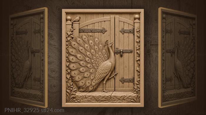 Peacock challenges the barred garden entrance 3d STL model
