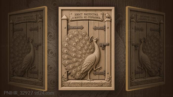 Calling peacock challenges the shut gates 3d STL model