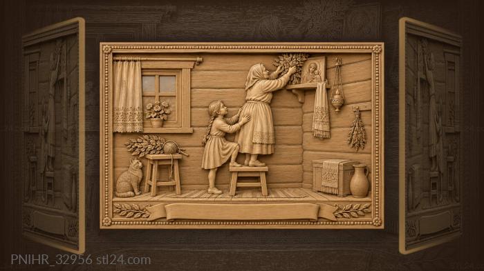 Branches guard grandmother and granddaughter from storms 3d STL model