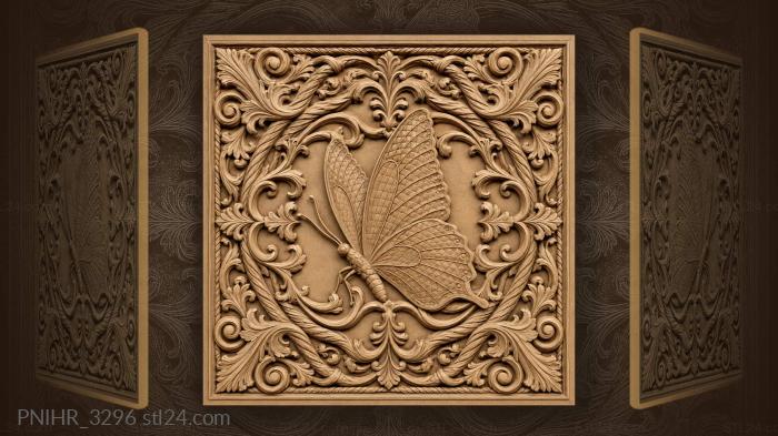 Butterfly within ornate ropework frame 3d STL model