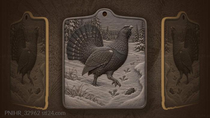 Capercaillie walks across fresh snow 3d STL model