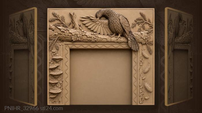 Preening capercaillie sheds down beside fungi 3d STL model