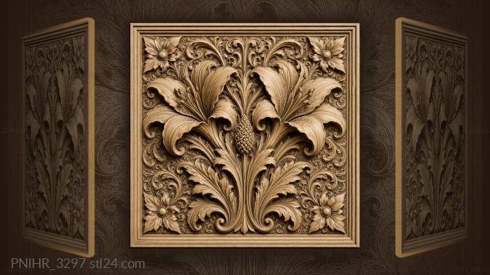 Orange lilies with textured bud 3d STL model