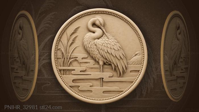 Lone crane endures the drifting fog 3d STL model
