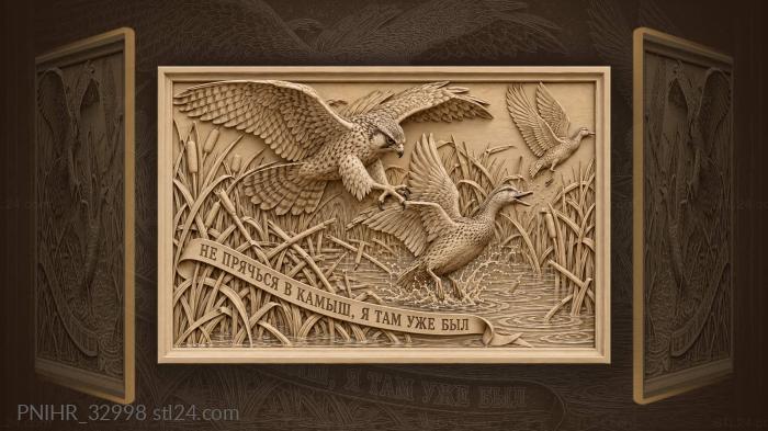 Falcon’s swift pursuit of duck 3d STL model