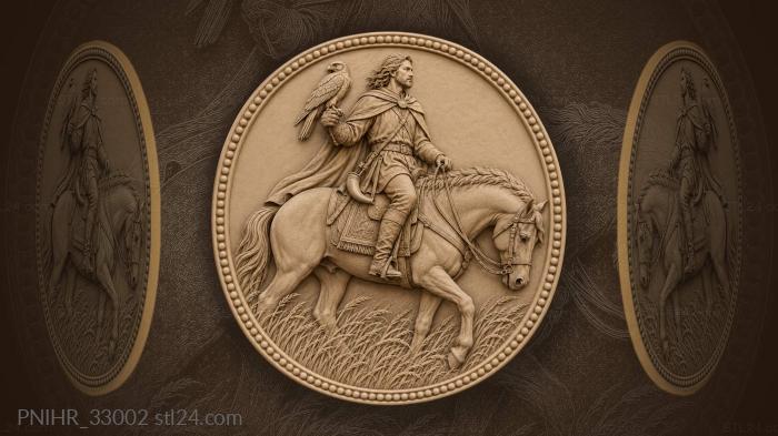 Falcon rider with watchful horse 3d STL model