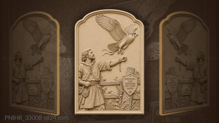 Bird surges skyward as the falconer releases 3d STL model