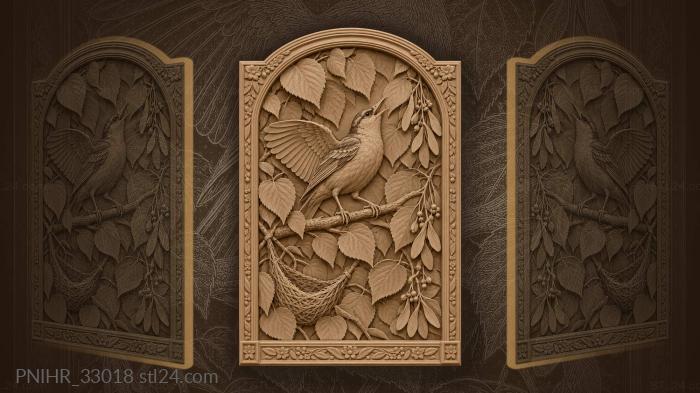 Singing oriole on lime branch 3d STL model