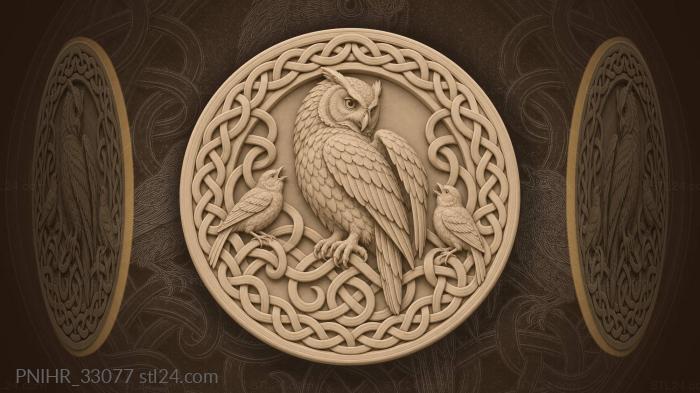 Owl with a motto on night 3d STL model