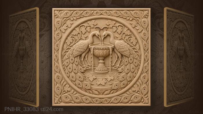 Thirsty peacocks drink without soaking feathers 3d STL model