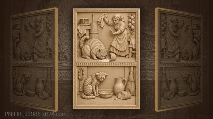 Cat mischief cream and repentance 3d STL model