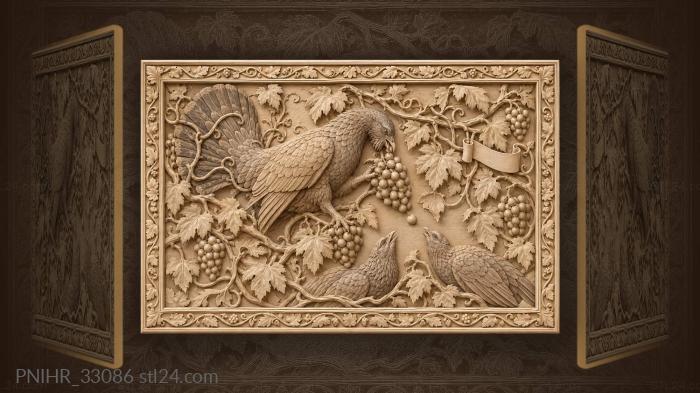 Early forest cock claims the grapes 3d STL model