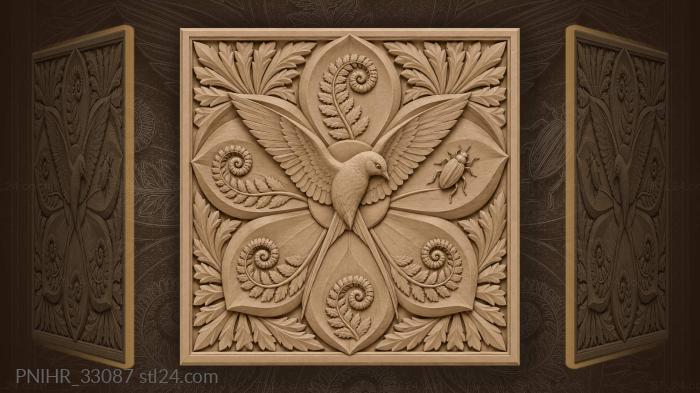 Rosette swallow fern beetle corners 3d STL model