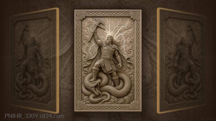 Warrior’s victory over ancient serpent 3d STL model