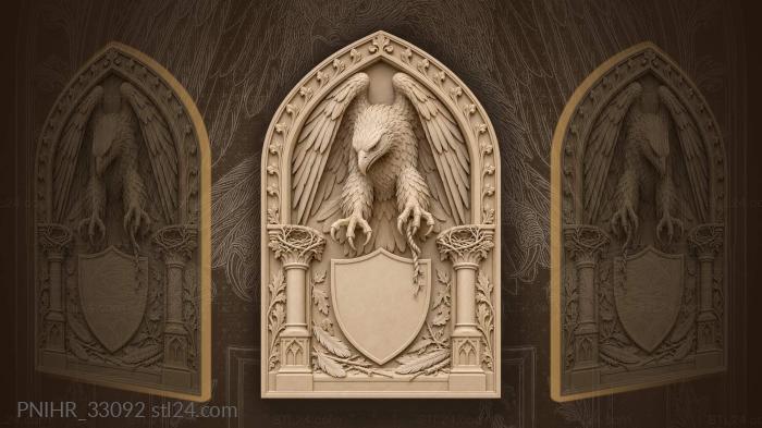 Shield with a motto beneath the nest 3d STL model