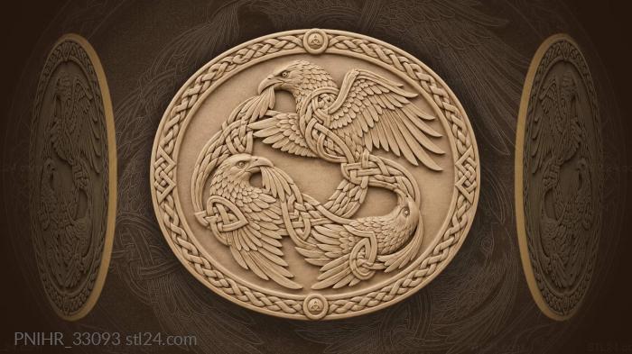 Wingbound birds bite each others tails 3d STL model