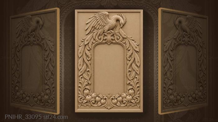 Firebird descending among apples and scrolls 3d STL model
