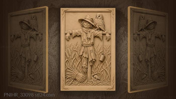 Settled on the shoulder of a scarecrow 3d STL model