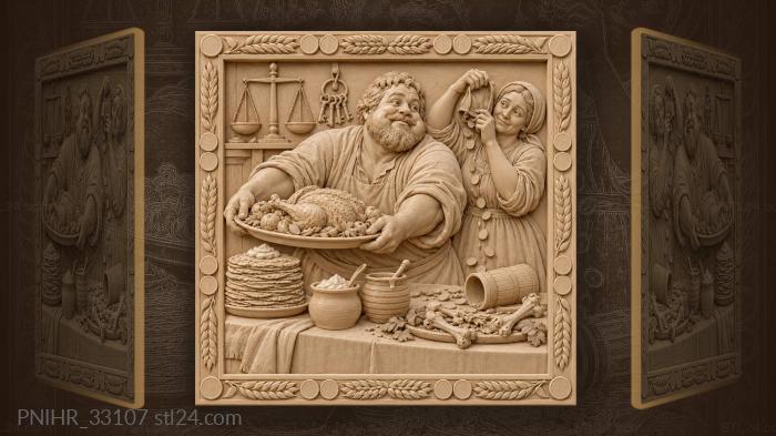 Festive feast generous host playful wife 3d STL model