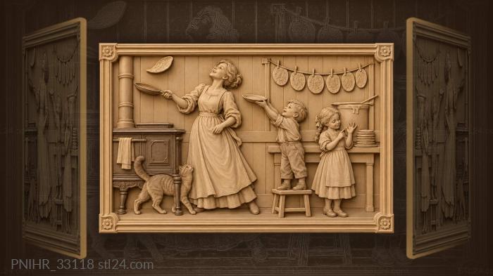 Kitchen joy playful pancake morning 3d STL model