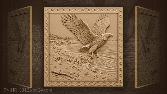 Eagle carries its catch into flight 3d STL model