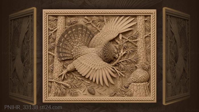 Nimble cock veers around blocking branches 3d STL model