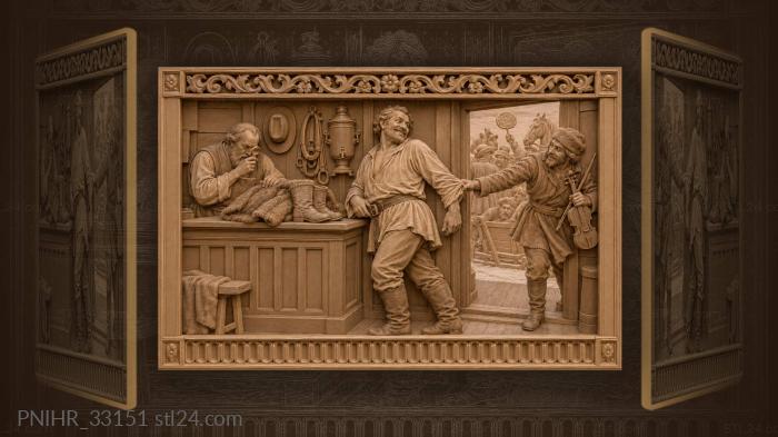 Pawnshop scene with lively street music 3d STL model