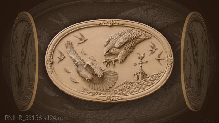 Falcon’s swift descent pigeon’s escape 3d STL model